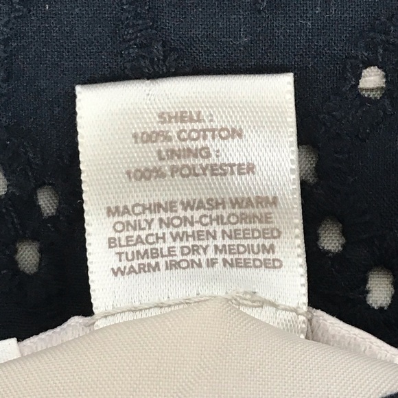 Ann Taylor Loft Eyelet Shift Dress Size 4 Black - Picture 7 of 7